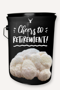 "Cheers to Retirement" Lion's Mane Mushroom Grow Kit - Celebrate a New Chapter with Organic Excellence