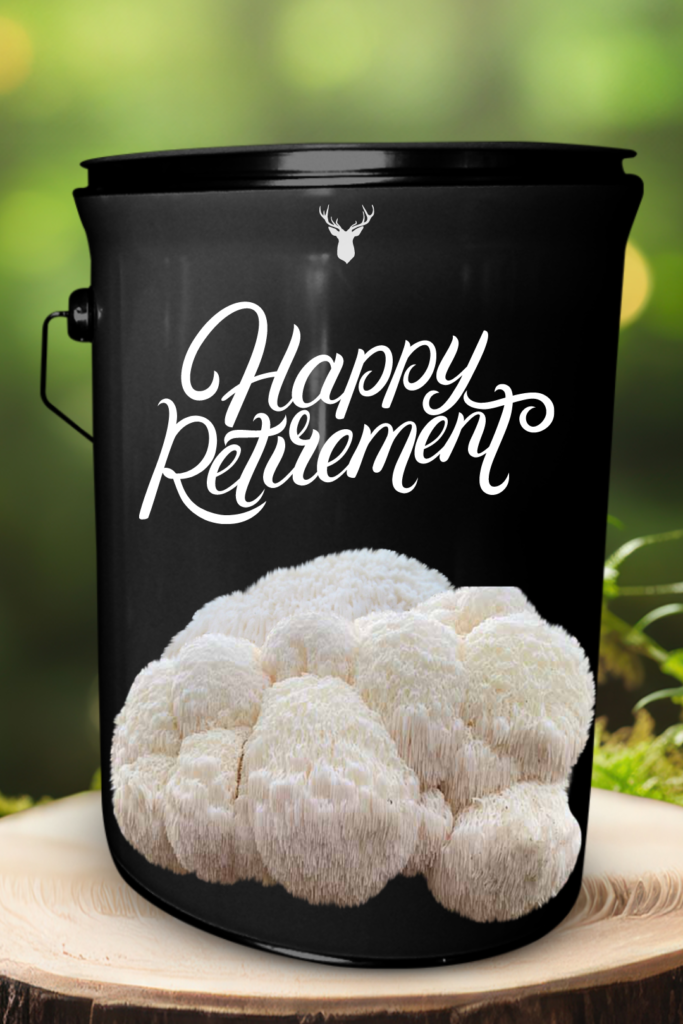 "Happy Retirement" Lion's Mane Mushroom Grow Kit - Celebrate a New Chapter with Organic Luxury